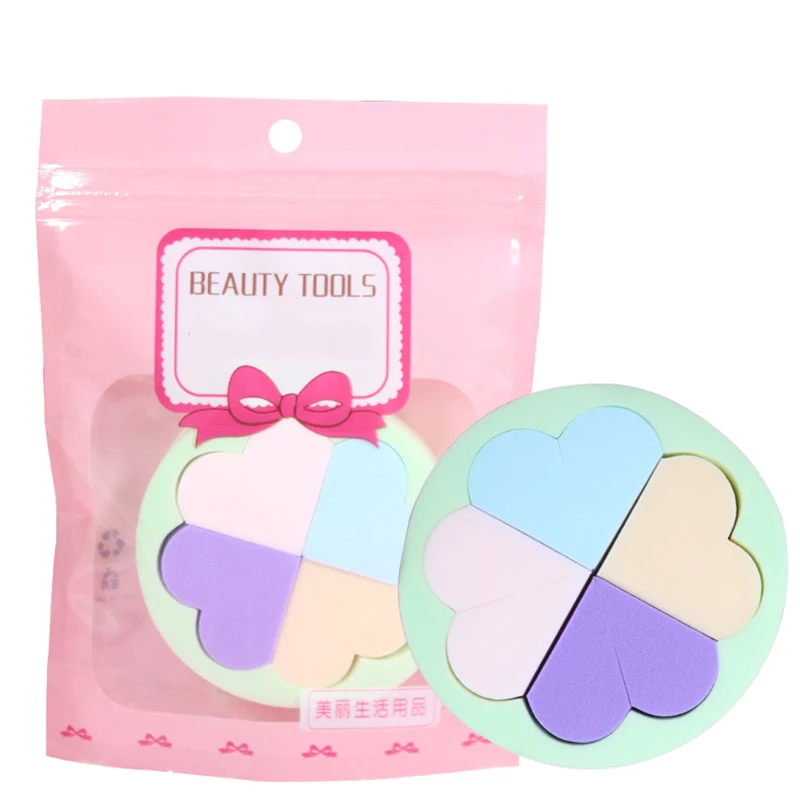 Губка основа для макияжа в форме сердца образная затяжка гладкого и влажного