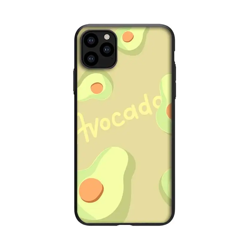 

Cute avocado Phone Case For Black-Iphone 5s 6 6s 7 8 11 12 X Xs Xr Pro Plus Max Mini Fundas Cover