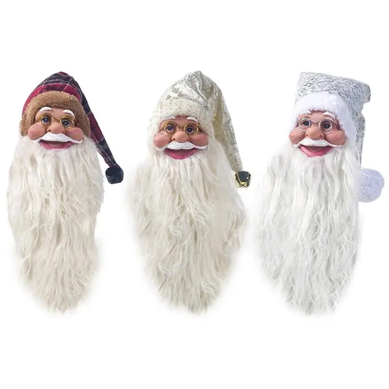 Милый Санта Клаус голова белая борода Крышка для бутылки с красным вином