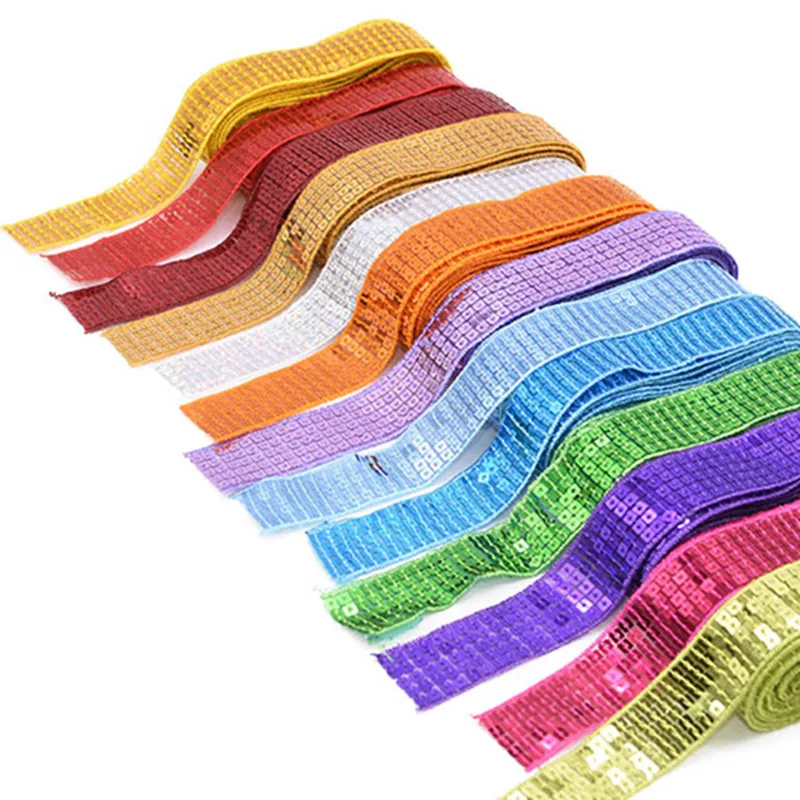 5 ярдов красочная лента с блестками кружевная отделка блесток для танцевального