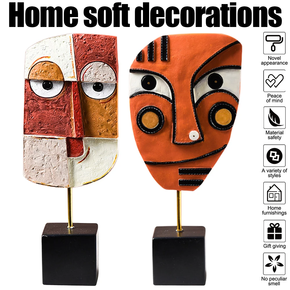 

Resin Craft Statue Sculpture Creative Abstract Face Sculpture Home Decor Resin Art Office Decoration Resin Ornaments