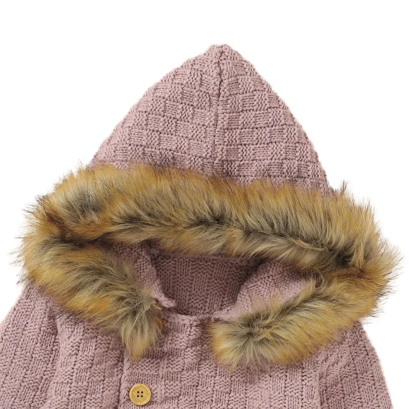 

Baby knit Rompers Solid Print Hoodie Knitted Autumn Newborn Boys Jumpsuits Clothes Winter Toddler Sweater Children Overall54