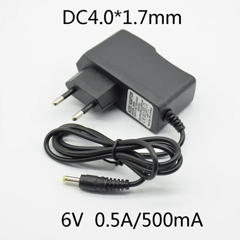 6V0.5 plug 4.0x1.7mm AC адаптер конвертер DC 3V2A 5V2A 6V 2A 9V 12V 0.5A 500mA 15V 1A Питание Зарядное устройство EU Plug 5,5 мм* 2,5 мм(2,1 мм) с лампой - Цвет: 6V0.5 plug 4.0x1.7mm