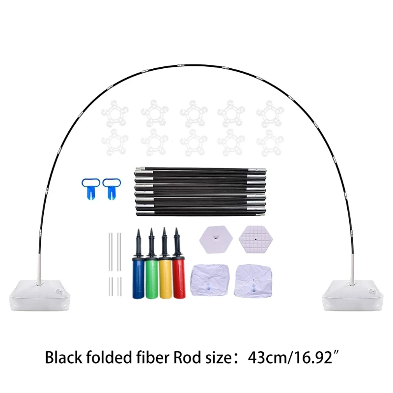 

1 Set DIY Balloon Arch Kit Adjustable Stand with 2 Water Fillable Bases Bags Manual Pump for Wedding Party Decoration