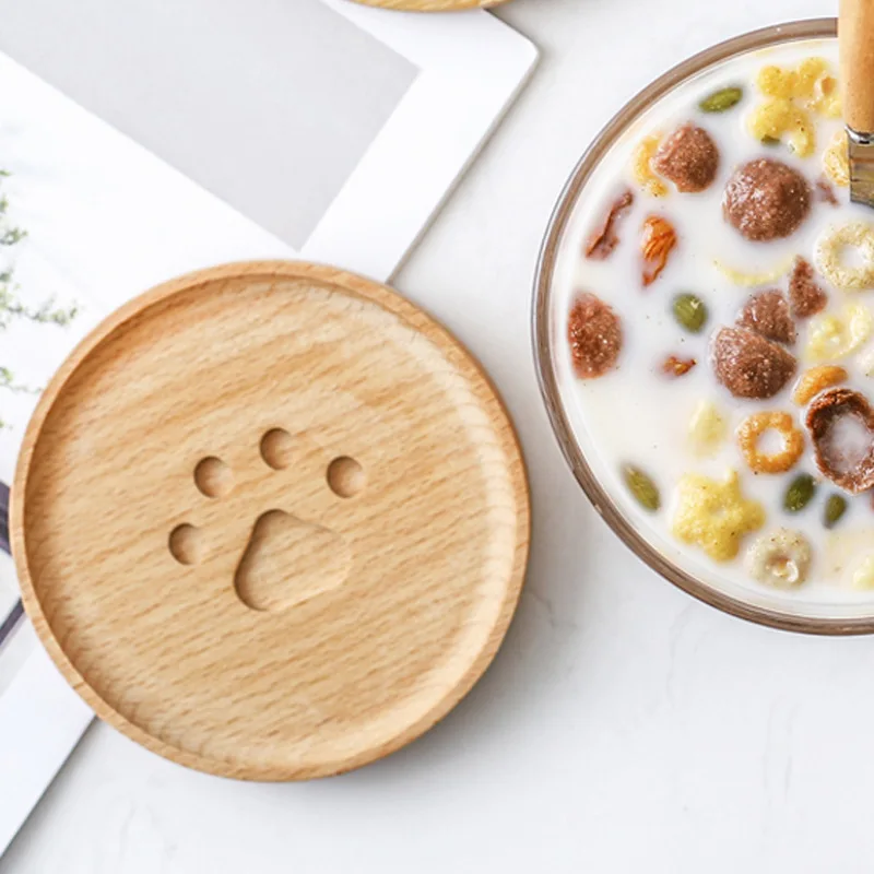 Милая мультяшная деревянная подставка под горку в виде кошачьей лапы коврик для