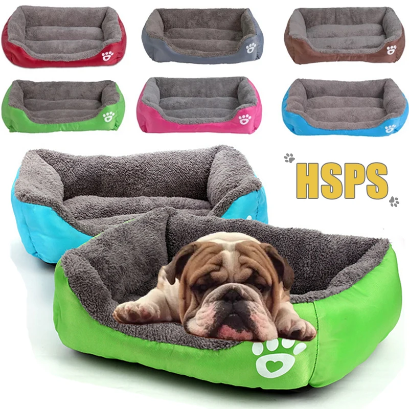 Pet Dog Winter Sofa Bed Sleeping Mattress For Small Large Dogs House Kennel Cat Nest Warm Fleece Puppy Printing Baskets S-XXXL