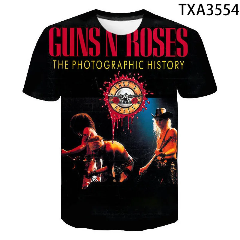 Guns N Roses 2020 новый летний 3D футболки на каждый день одежда для мужчин женщин детей с
