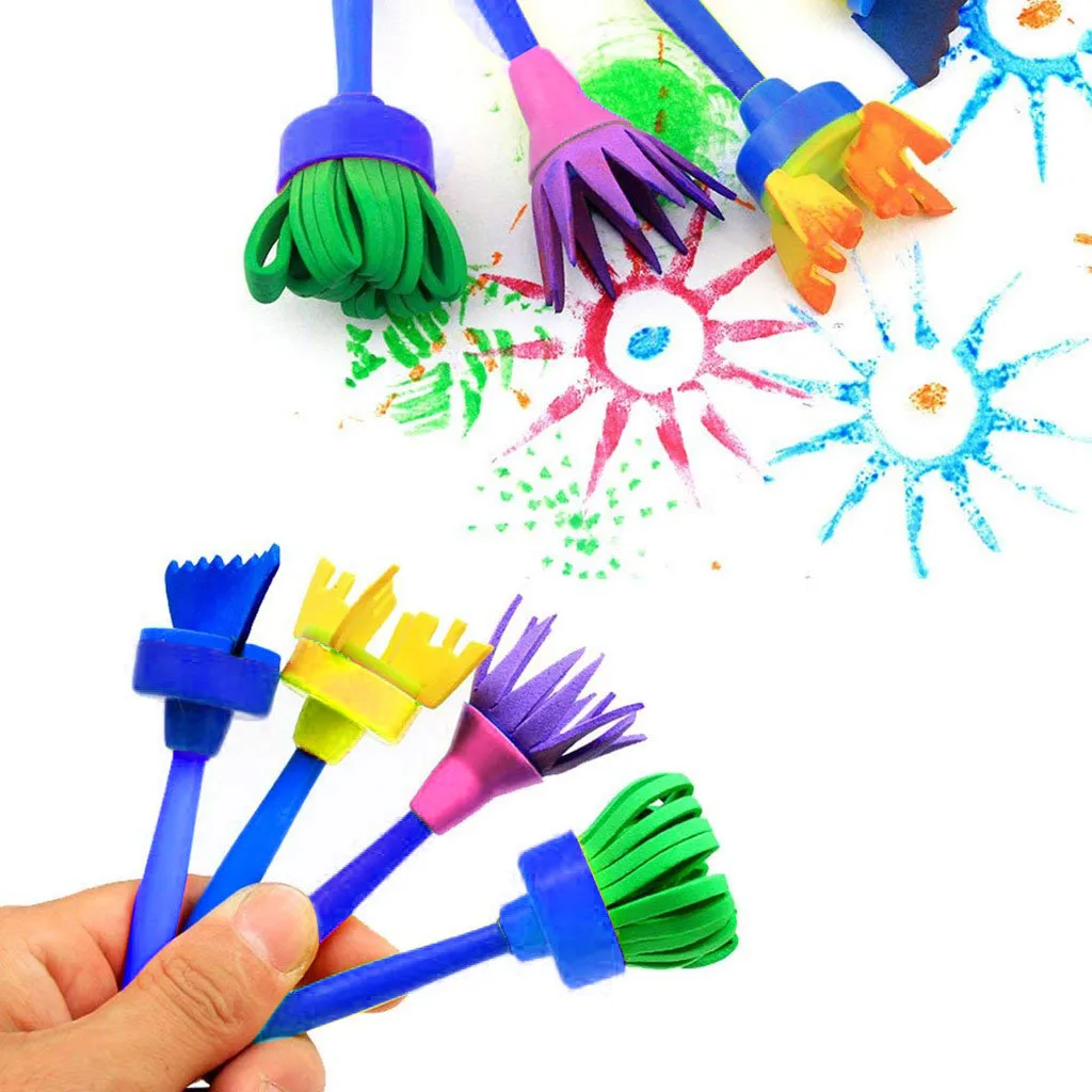 

Kids Art & Craft 47 Pieces Sponge Painting Brushes Kids Painting Kits Early DIY Art Supplies Drawing Toys for children Gift