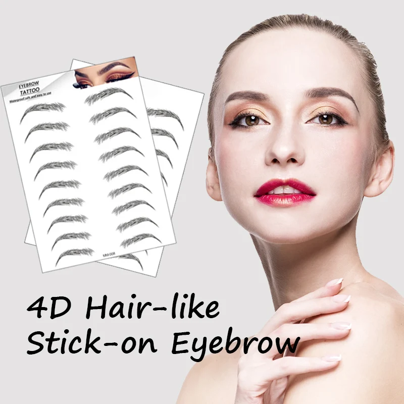 1PC Magic False Eyebrows 4D Hair-like Eyebrow Tattoo Sticker Waterproof Lasting Makeup Water-based Eye Brow Stickers Cosmetics | Красота и