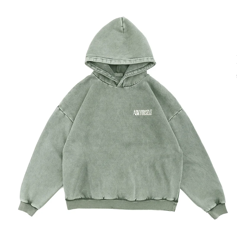 

2020 Winter New Faded Letter Print Hoodies Men Women Couple Fleece Hoodie Oversized Hip-hop High Street Hooded Sweatshirt