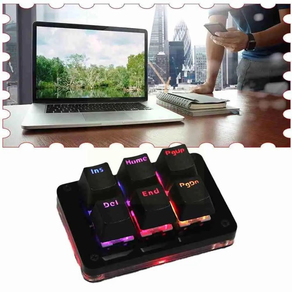 

Macro Function Mechanical Board Rgb Backlight 6- Custom Self-setting Type Software Pad With Programing C Ca V6m0