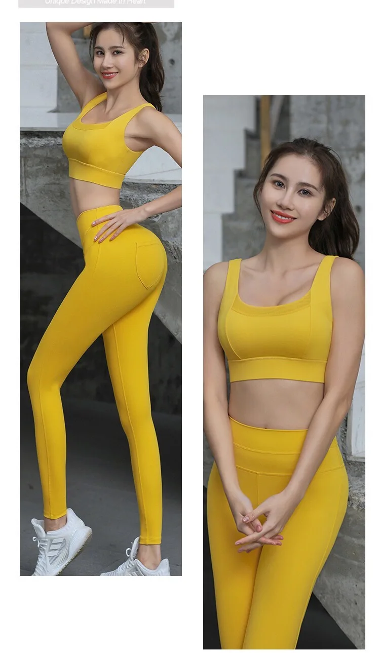 

2PCS Yoga Suits Women Gym Clothing High Impact Padded Back Cross Bras&Push UP Stretchy Leggings Sportswear Women Sport Tracksuit