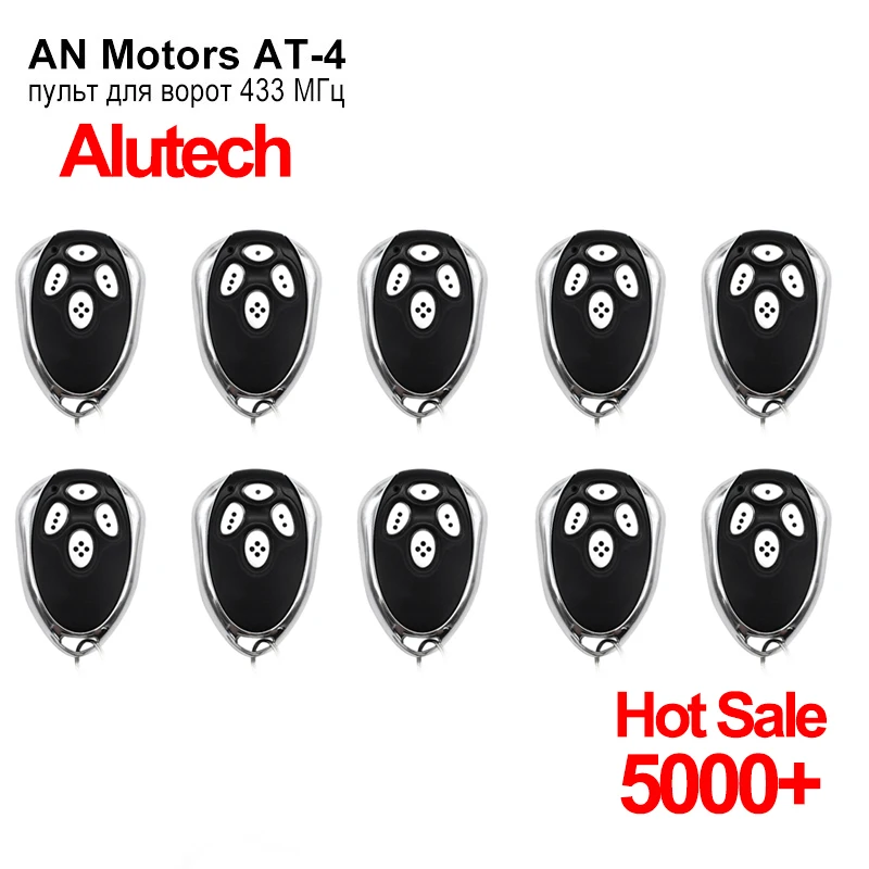 

10pcs Alutech AT-4 AR-1-500 AN-Motors AT 4 ASG1000 ASG600 Remote Control 433.92MHz Rolling Code Gate Garage Door 433mhz ANMOTORS