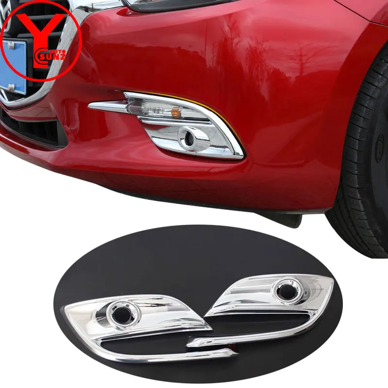

front fog light cover For Mazda 3 2018 Axela accessorios ABS chrome exterior lamp For mazda 3 bm axela 2017 accesories YCSUNZ