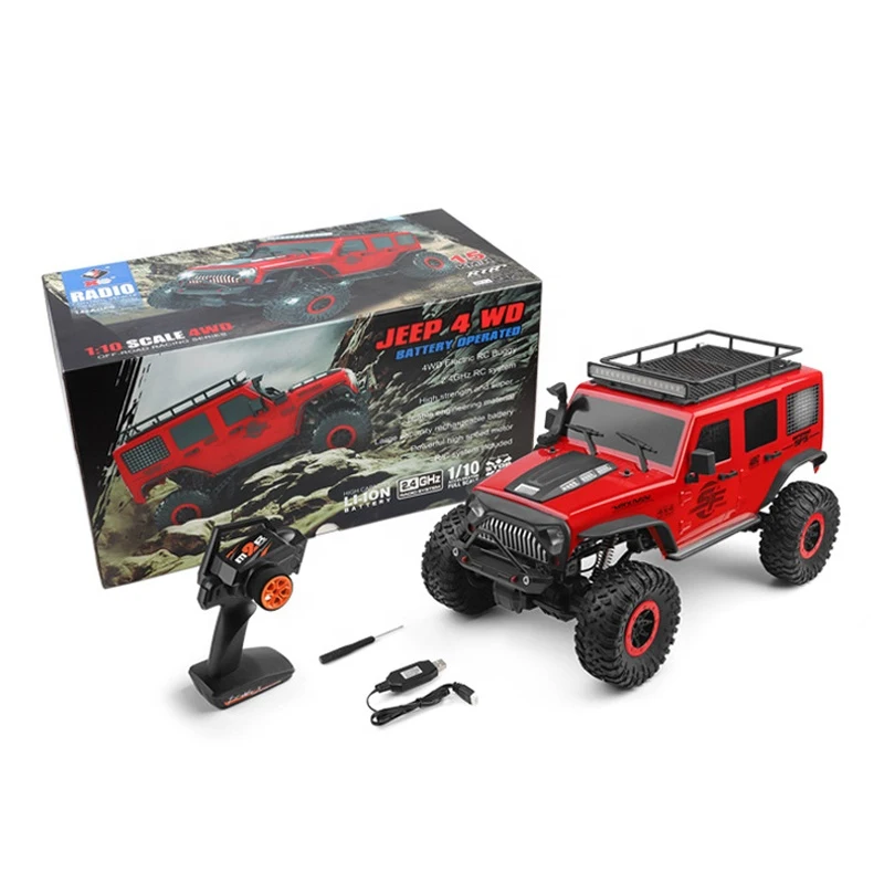 High Speed Electric Remote Control 4WD Climbing Crawler RC Car 1:10 2.4G Suspension Shock Absorbers JEEP With Lighting | Игрушки и хобби