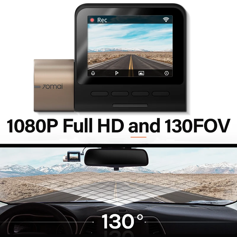 $54.09 70mai Dash Cam Lite 2'' LCD Screen 1080P Full HD Resolution 70mai Lite Car Cam Recorder 24H Parking Monitor Car DVR App Control