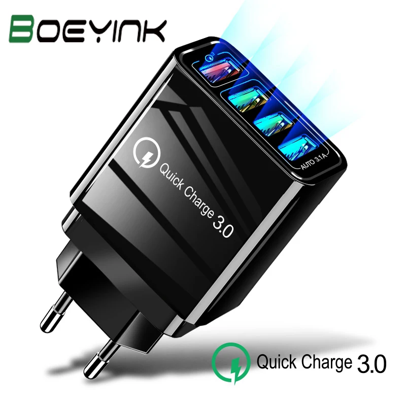 Сетевое зарядное устройство с 4 USB-портами и поддержкой быстрой зарядки 48 Вт |