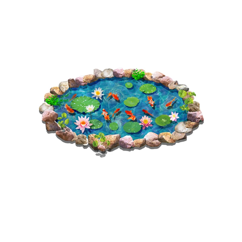 Рыба из листьев лотоса пруд напольные Sticker s Vinyl DIY домашний декор наклейка для