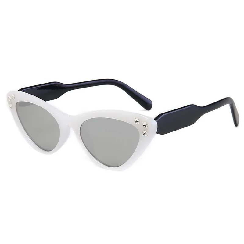 Cat Eye Women's Sunglasses Trendy Gradient Diamond Inlaid Lens Fashion Female Celebrity Vacation Glasses | Автомобили и
