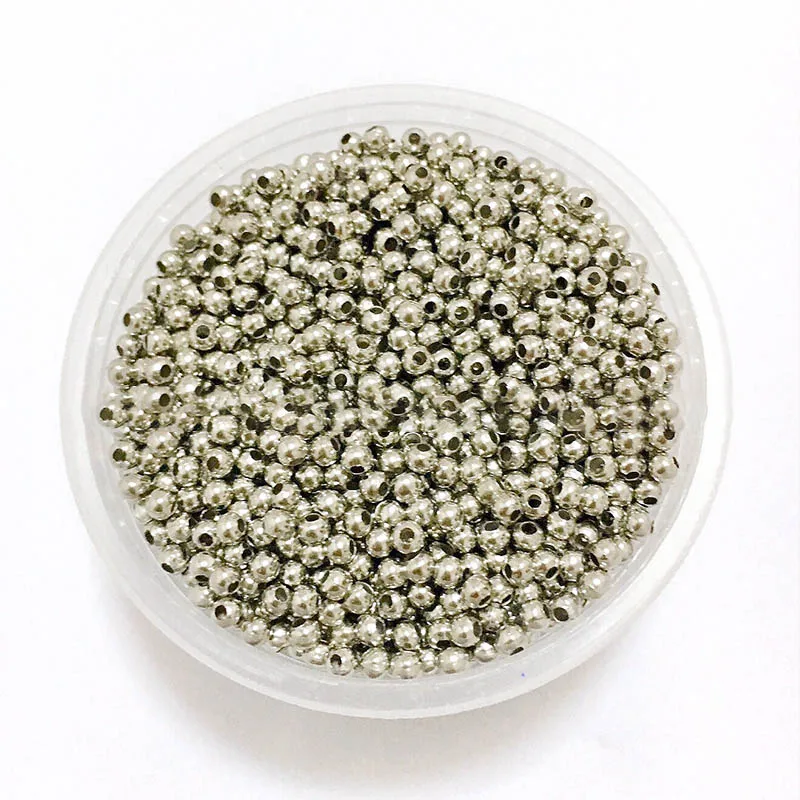 200 шт./компл. 3 мм 2 железная бусина Кукольное ожерелье цепь мини детские бусы