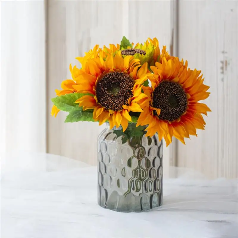 

3Pcs Imitation Sunflower Wedding Flower Prop Party Artifical Sunflower Decoration Home Ornament (Yellow)