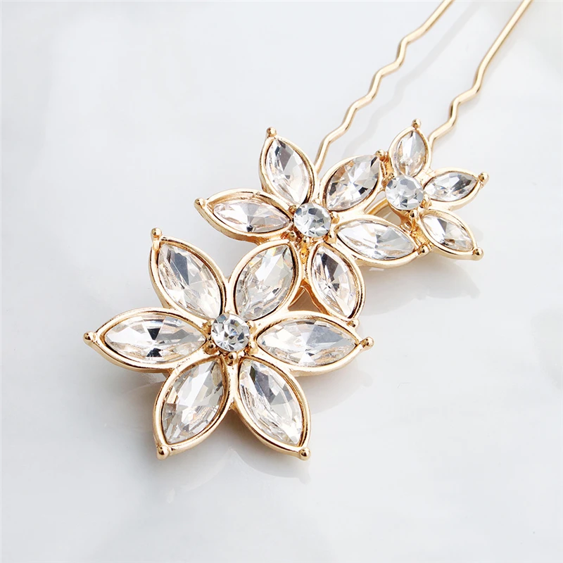 Горячая продажа новый стиль цветок u-булавка ручной работы шпилька сплав