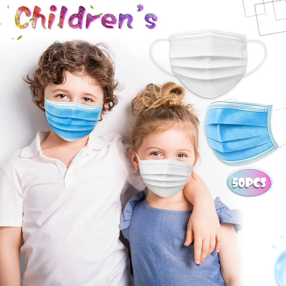 

Child Masks 3 Layer Nonwoven Anti-bacterial Dustproof Disposable Protective Mouth Face mask for Kids Health Masks