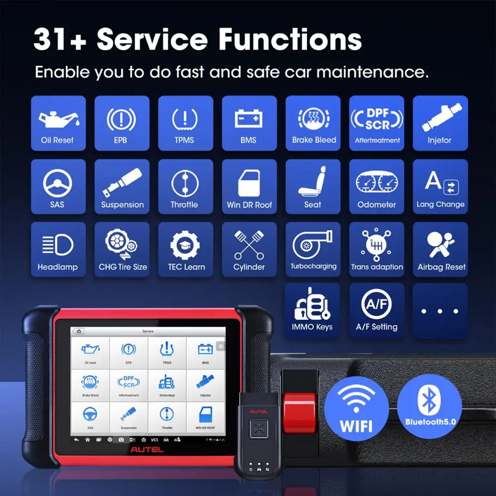 Autel MaxiCOM MK906BT OBD2 сканер Bluetooth совместимый автомобильный диагностический