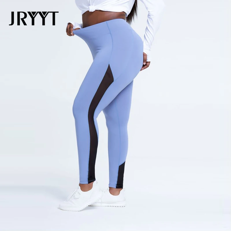 

JRYYT Plus Size Running High-waisted Patchwork Legging Women Sport Hip-lifting Seamless Leggings Stretchy Training Pants L-4XL