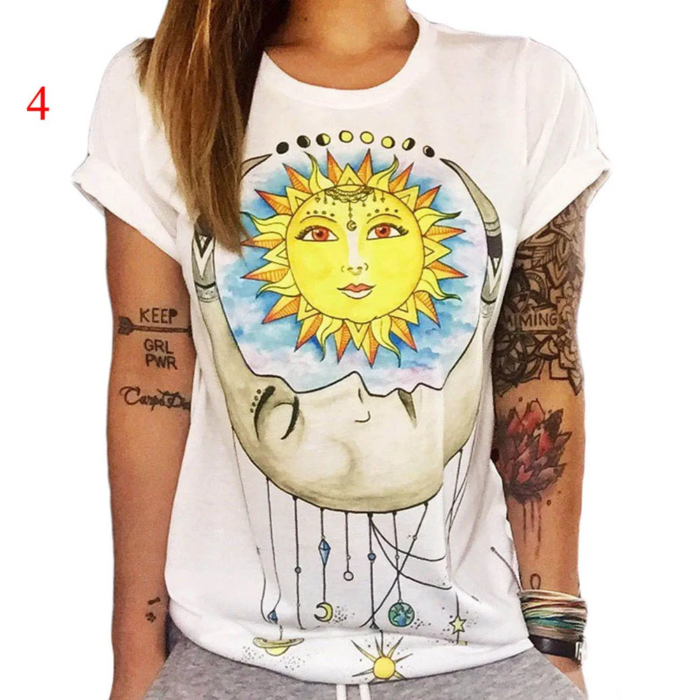 

New Cotton Harajuku T shirt Vintage owl Print Short Sleeve Tops Tees Fashion Casual Tops Ladies Tshirt Summer Women Clothes