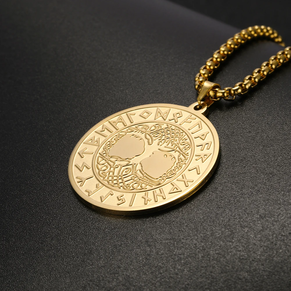 Женская Длинная подвеска из нержавеющей стали золотистого цвета кулон на шею в