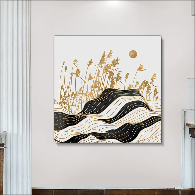 

Modern Jinbo Plant Canvas Painting, Line Aesthetics, Abstract Painting, Mountain Poster, Home Decoration Painting, Printing