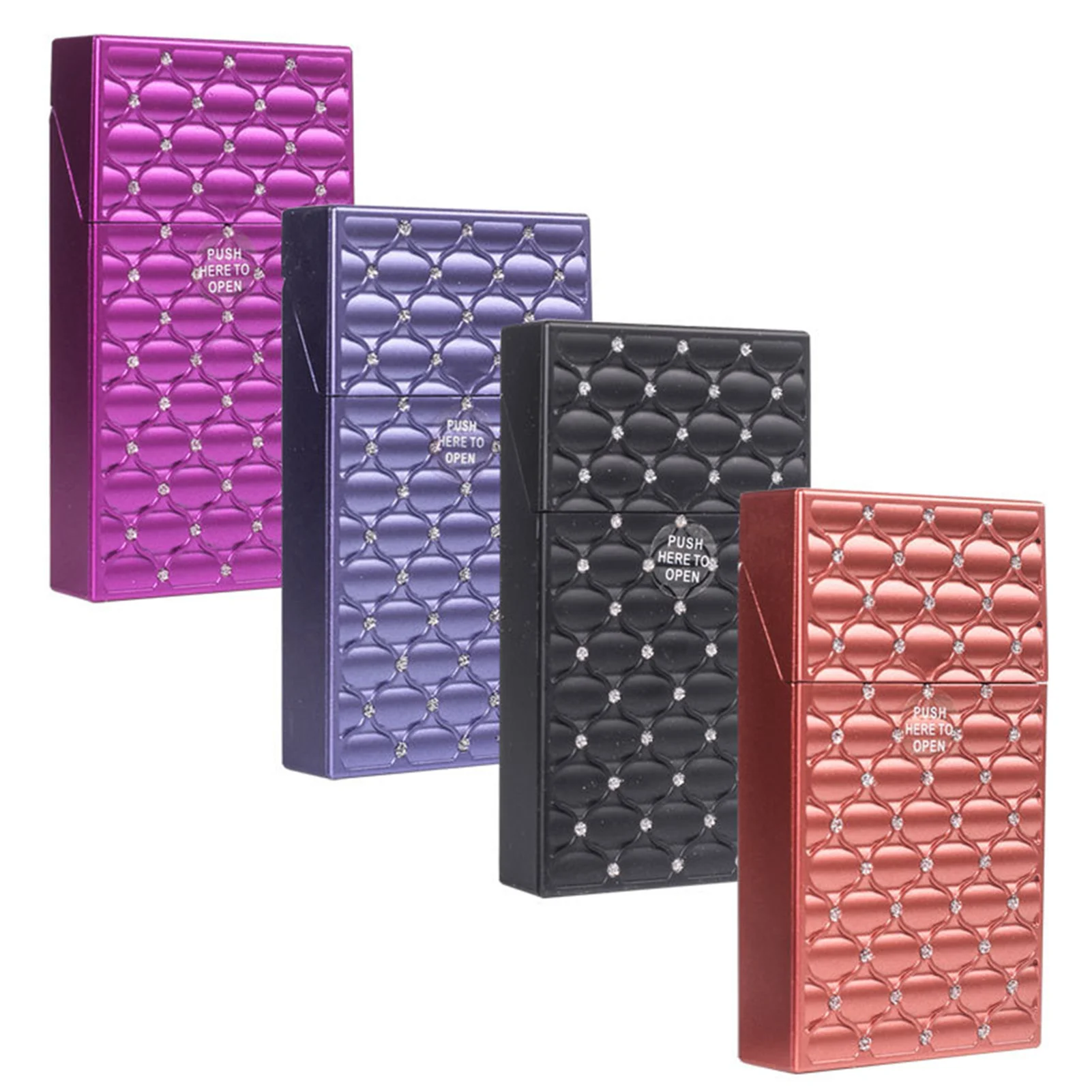 

Cigarette Case 20-piece Package Thin Diamond Personalized Plastic Sweat-proof And Anti-extrusion Flip Cover Thin Cigarette Case