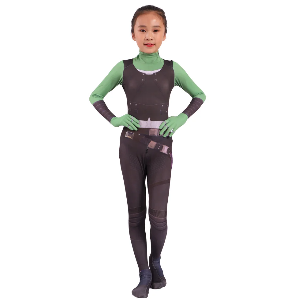 2019 Косплей гамора костюм для взрослых и детей Zentai Боди Комбинезоны с героями