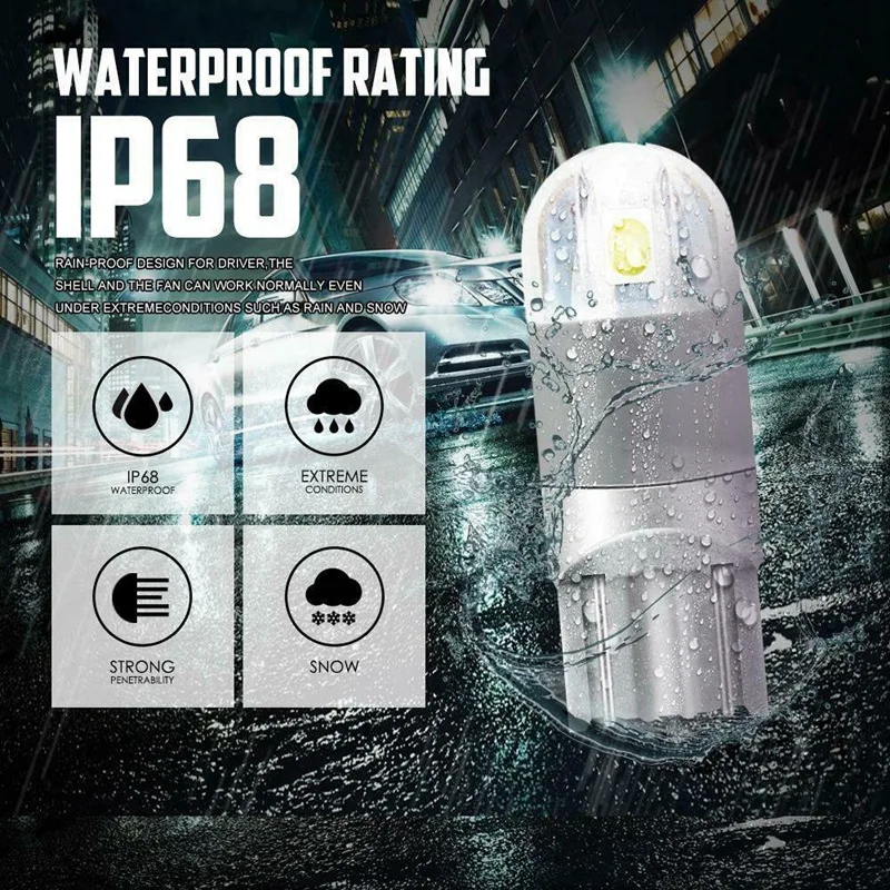 

10Pcs 6000K Canbus T10 168 194 W5W Dome License Side Marker LED Light Bulb White