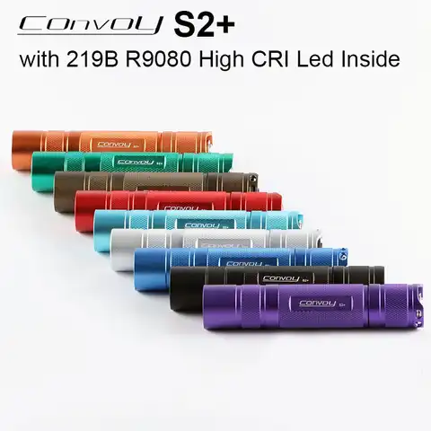 Светодиодный фонарик Convoy S2 Plus с высоким индексом цветопередачи 219B R9080, 18650 светодиодов, фонарик для кемпинга, рыбалки