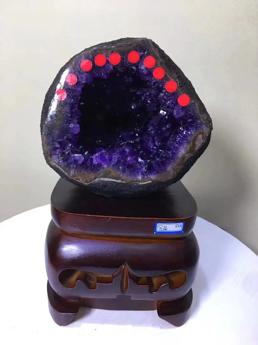 

Uruguay titanium amethyst money bag, wealth town house, radiation proof, collectible.The market is rare, can not be found.