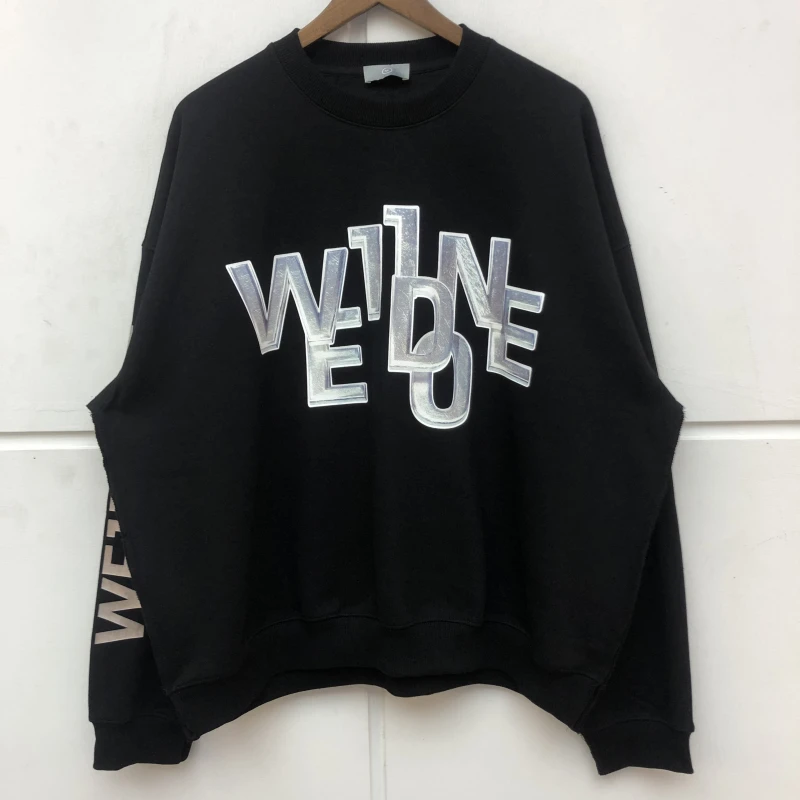 Толстовки WE11DONE с металлическим принтом горячей штамповки толстовка круглым