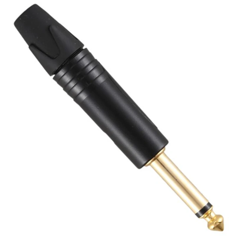 Gold Plating 20Pcs Plug Mono Professional 2 Pole 6.35 mm 6.5mm Stereo Jack for Neutrik 6.35mm Black | Электроника