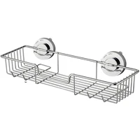 bathroom wall mounted storage rack stainless steel shower hanging basket shampoo holder kitchen seasoning shelf with suction cup