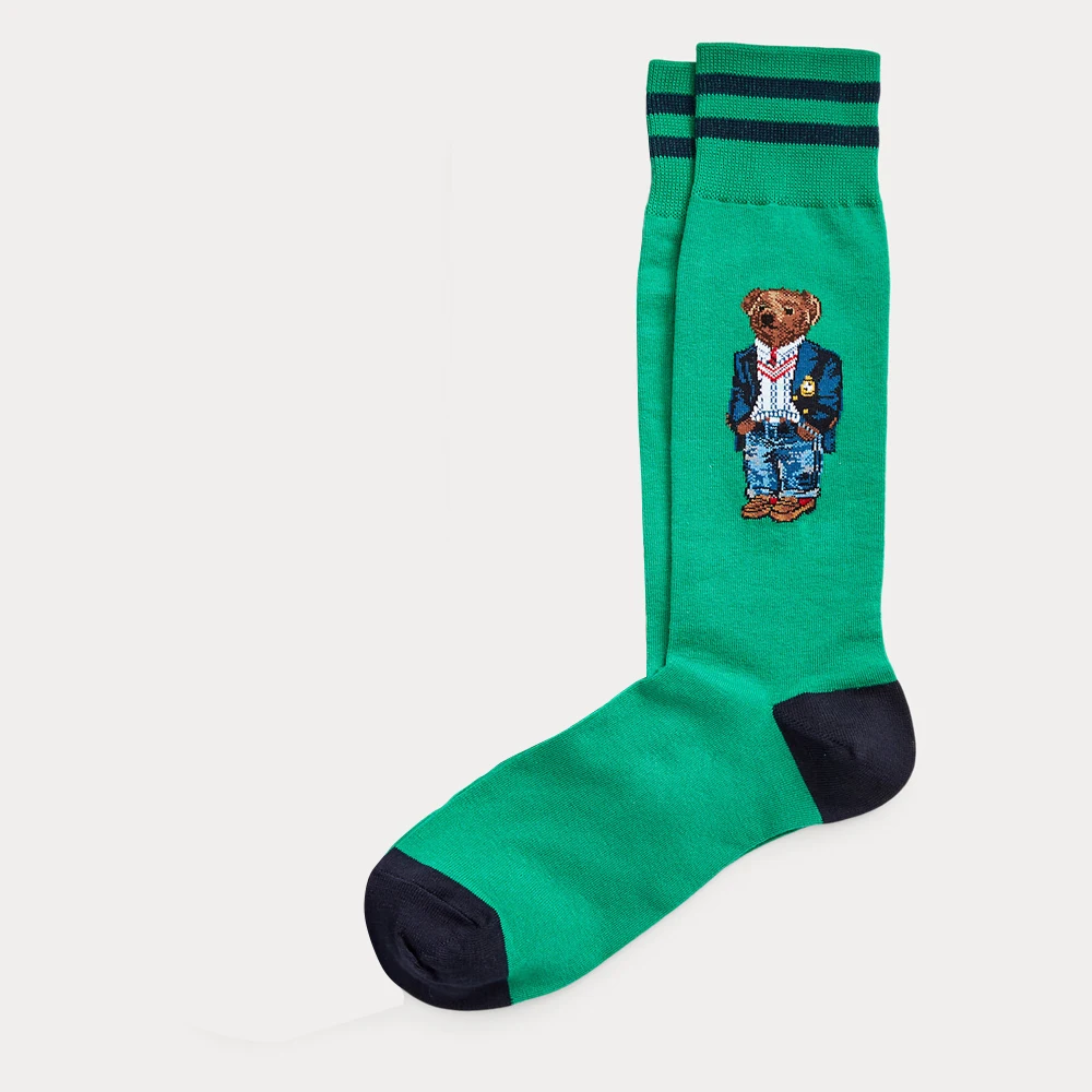 FFRIEND 2 Pair Blue Gray Socks Tide Brand Teenager Student Hip Hop Style Long Socks Embroidery Athletes Leg Warmers Stripe Socks
