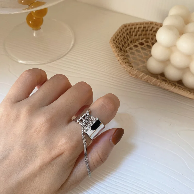 Кольцо женское в стиле панк Крутое регулируемое кольцо с длинной кисточкой форме