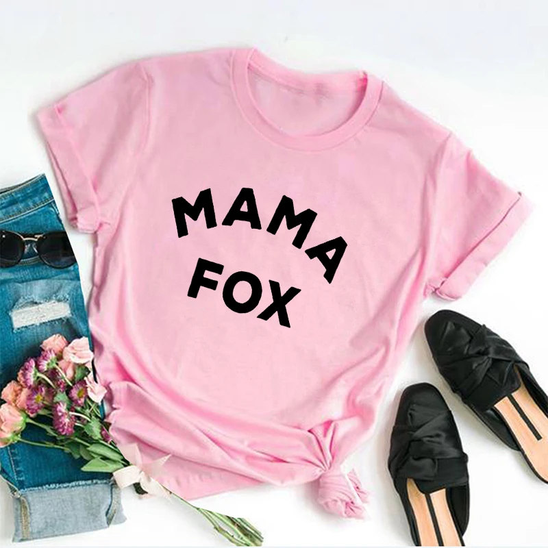 ZBBRDD Mama Fox/футболки, подарочные футболки на день матери, забавные креативные милые хлопковые футболки с буквенным принтом для женщин