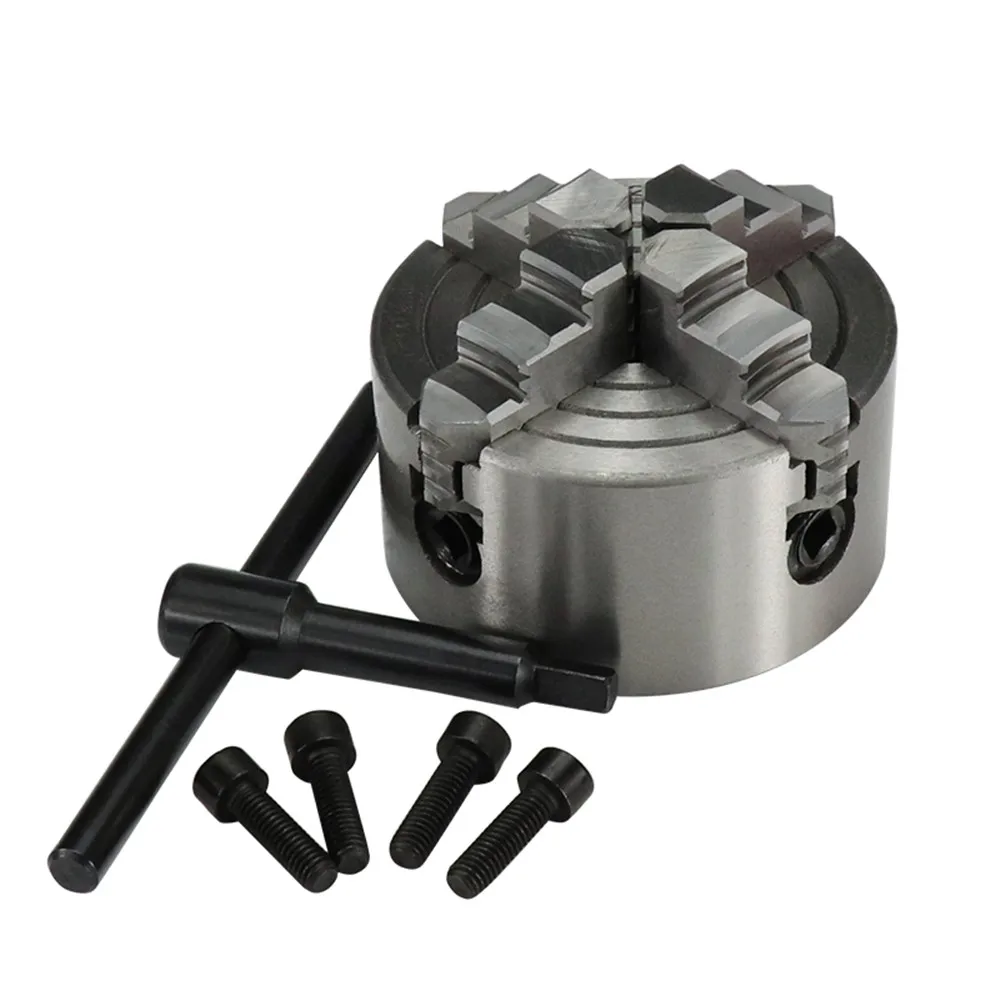 4 jaw lathe chuck K72-80 K72-100 K72-125 manual self-centering diy metal wood tools |