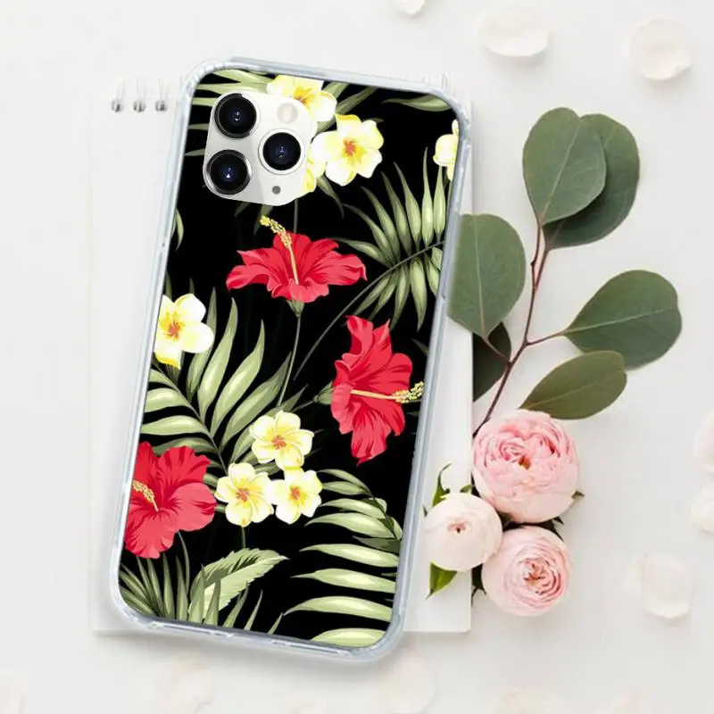 

Fashion retro art leafs Flower Phone Case for iPhone 11 12 mini pro XS MAX 8 7 6 6S Plus X 5S SE 2020 XR Luxury shell funda