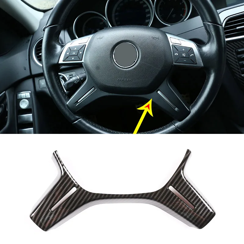 

Carbon Fiber For Mercedes Benz C Class W204 C180 C200 2011-13 CarABS Steering Wheel Decoration Trim E ML GL Class W212 X166 W166