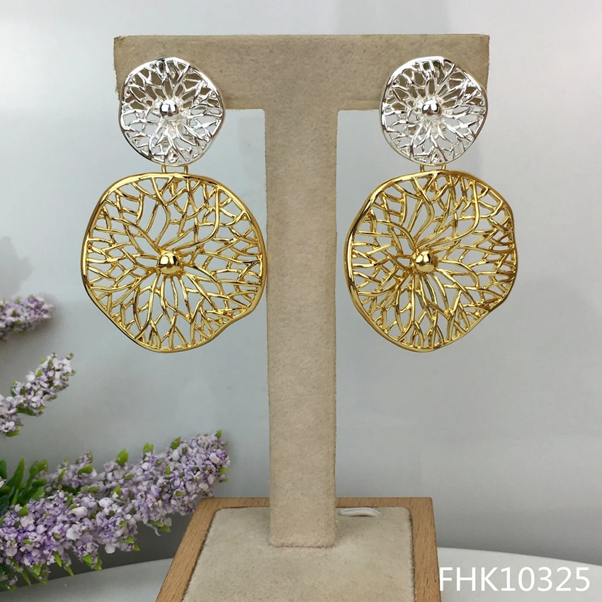 Фото Yuminglai FHK10325 модные серьги Duotone высокого качества для женщин серьги повседневные серьги №1