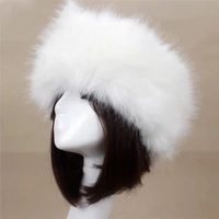 winter women fashion russian thick warm beanies fluffy fake faux fur hat empty top hat headscarf winter fluffy thick hat