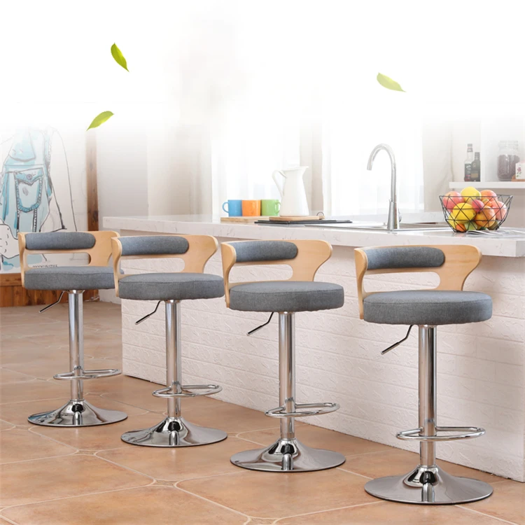 Leather Living Room Bar Chair Modern Minimalist Kitchen Furniture Backrest High Bar Stool European Pub Rotating Lifting Barstool high quality lifting swivel bar chair rotating adjustable height pub bar stool chair armrest high density sponge simple cadeira