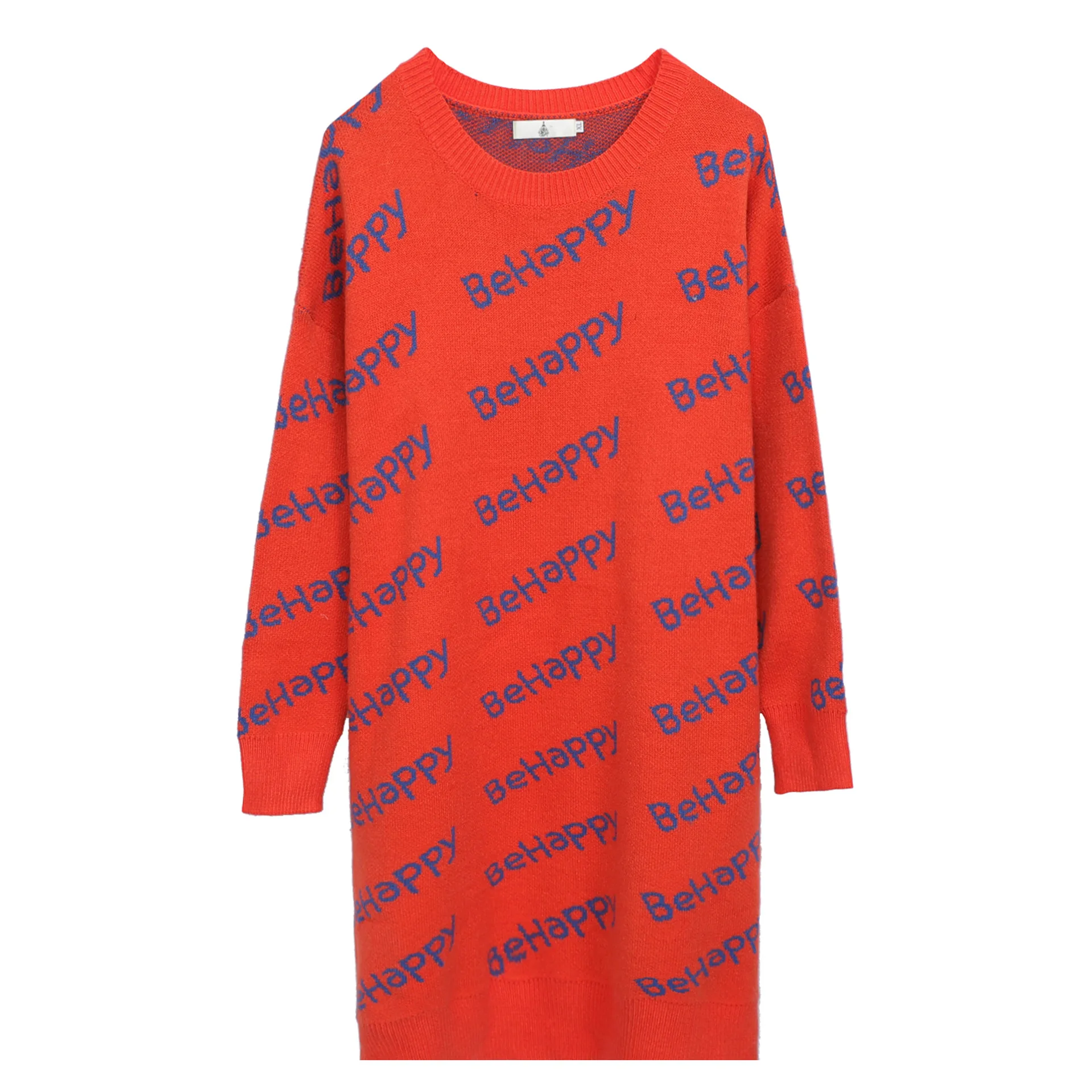 Вязаное женское платье большого размера длинная секция зима 2019 новинка большой